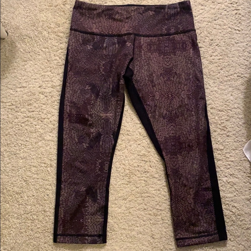 Lululemon Crops with Beaded Design
